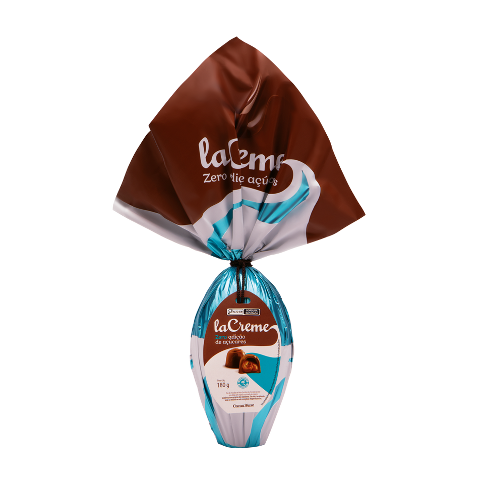 Ovo de Páscoa laCreme ao Leite Zero Adição de Açúcar 180g