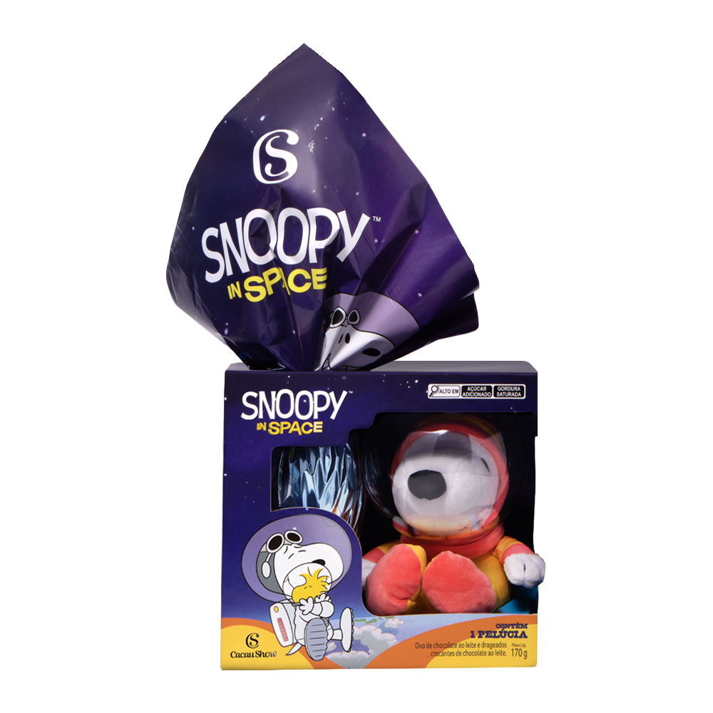 Ovo de Páscoa ao Leite Pelúcia Snoopy Astronauta 170g