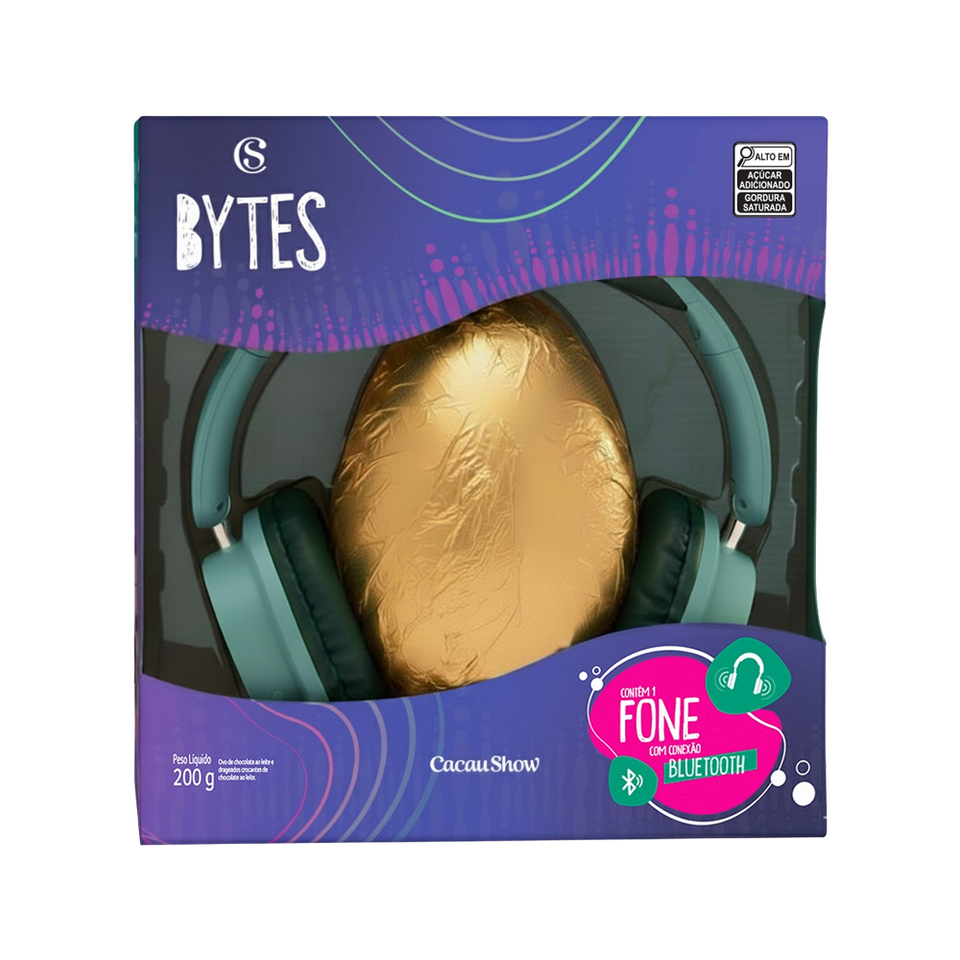 Ovo de Páscoa ao Leite Bytes Fone Verde 200g