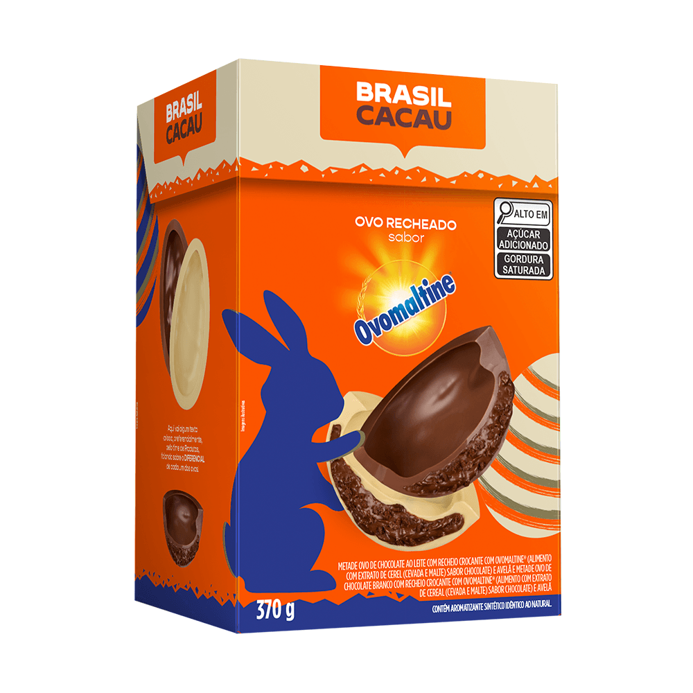 Ovo de Páscoa Recheado Meio a Meio Ovomaltine 370g