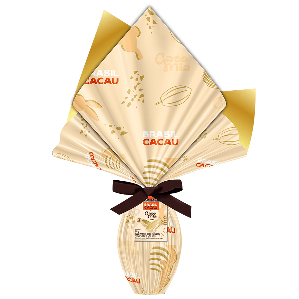 Ovo de Páscoa Clássico Branco Gato Mia 281g