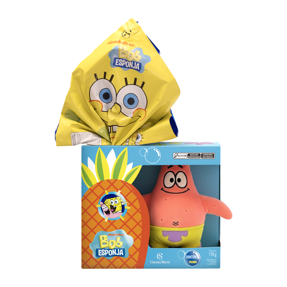 Ovo de Páscoa Pelúcia Patrick Bob Esponja 170g
