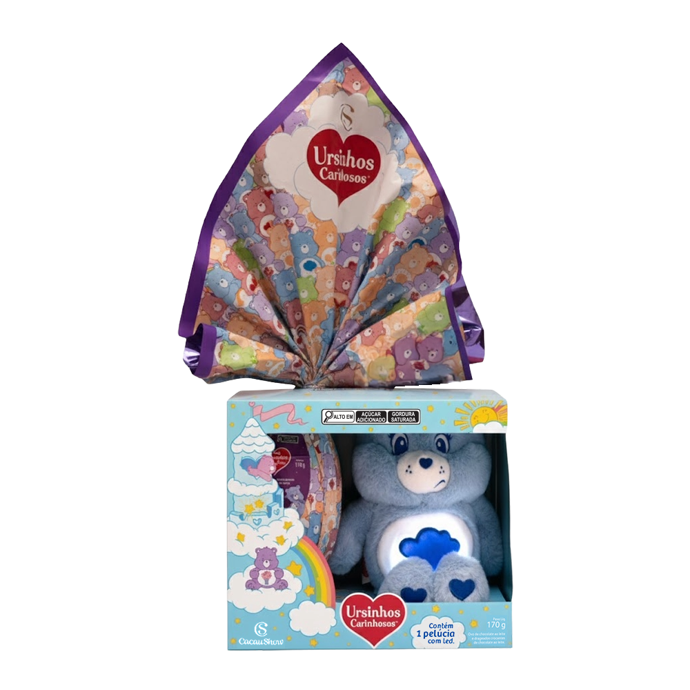 Ovo de Páscoa ao Leite Pelúcia Zangadinho com LED Ursinhos Carinhosos 170g