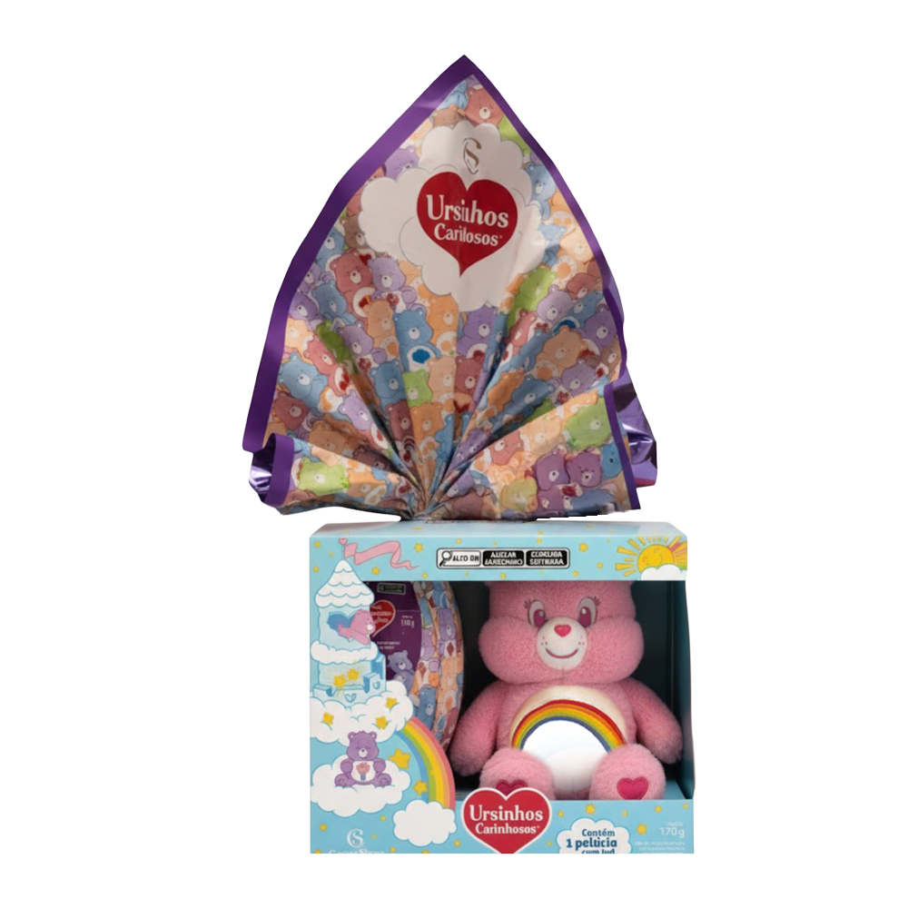 Ovo de Páscoa ao Leite Pelúcia Animadinha com LED Ursinhos Carinhosos 170g