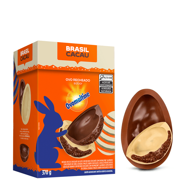 Ovo de Páscoa Recheado Meio a Meio Ovomaltine® 370g